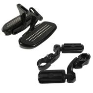 Set: Sozius Trittbretter Harley Touring 93-21 CF2 mit Halter schwarz + Sturzbügel Fussrasten für 32mm CF1 schwarz_1