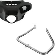 Set: Outer Batwing Fairing fits for Harley Davidson Touring Models 2014-23-24 Craftride + Engine Guard fits for Harley Davidson Touring 09-24 Craftride TR2 chrome