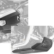 Set: Zylinderschutz für BMW R NineT 14-20 Ventildeckelschutz Motoguard CP4 + Motorschutz für BMW R NineT 14-20 Motoguard Aluminium Bugspoiler Unterbodenschutz schwarz_1