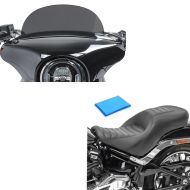 Set: Gel Sitzbank für Harley Davidson Sport Glide 18-21 Craftride HX4 Komfort Doppelsitzbank + Windschild für Harley Davidson Sport Glide 18-21 Craftride M Windschutzscheibe dunkel getönt_1