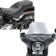 Set: Sitzbank für Harley Davidson Sport Glide 18-21 Craftride HX2 Komfort Doppelsitzbank + Windschild für Harley Sport Glide 18-21 Craftride L Windschutzscheibe rauchgrau_1