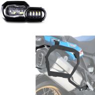 Set: LED Headlight compatible with BMW F 650 GS 08-12 Headlamp ECE Lumitecs QL2 + Pannier Rack compatible with BMW F 650 GS 08-12 SLP for cases and saddlebags Bagtecs
