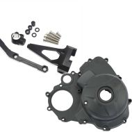 Set: Lenkungsdämpfer Halter für Yamaha MT-09 13-20 Halterung Zaddox HL1 schwarz + Motordeckel für Yamaha MT-09 13-20 Limadeckel Craftride grau_1