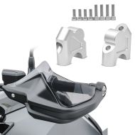 Set: Handlebar riser 1.18 inch compatible with BMW R 1200 GS / Adventure 13-18 Handlebar Extension Tourtecs silver + Handguard extension compatible with BMW R 1200 GS 13-18 Motoguard light smoke