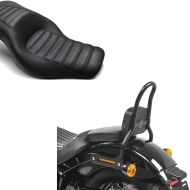 Set: Sitzbank für Harley Softail Modelle 18-21 Craftride TR2 Komfort Doppelsitzbank + Sissybar S für Harley Softail 18-21 Craftride SRL schwarz_1