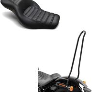 Set: Sitzbank für Harley Softail Modelle 18-21 Craftride TR2 Komfort Doppelsitzbank + Sissybar für Harley Davidson Softail 18-21 Craftride Tampa XL schwarz_1