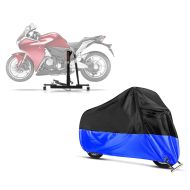 Set: Zentralständer Honda VFR 1200 F 10-16 Motorradheber ConStands Power-Evo + Abdeckplane Honda Shadow VT 750 C / Spirit VFR 1200 F Craftride XXL in schwarz-blau_1