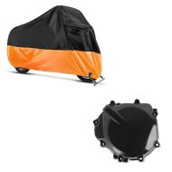 Alternator Cover compatible with Suzuki GSR 600/ 750 06-16 Stator engine cover + Cover Suzuki GS 500 F / 500 / E - GSR 750 / 600 Outdoor tarpaulin Craftride XL in black-orange