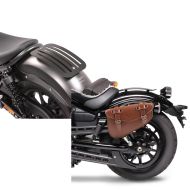 Set: Gepäckträger für Honda Rebel 500 17-20 Solo Rack L1 Gepäckbrücke Craftride + Satteltasche Honda Rebel 500 Craftride Arizona 3Ltr links in braun_1