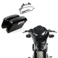 Set : Hard Saddlbags Set for Dyna Low Rider 08-17 DY1 Craftride + Headlight Fairing MG8 for Dyna Low Rider / S 99-17 Windshield smoke Craftride