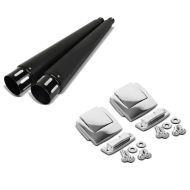 Set: Auspuff Schalldämpfer TP1 für Harley Davidson Electra Glide Ultra Classic 95-16 schwarz Craftride + Topcase Verschluss Set für Harley Electra Glide Ultra Classic 89-13 Scharnier Craftride chrom_1
