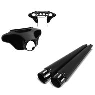Set: Batwing Verkleidung für Harley Davidson Electra Glide Ultra Classic 96-13 Craftride Innen und Aussen schwarz + Auspuff Schalldämpfer TP1 für Harley Davidson Electra Glide Ultra Classic 95-16 schwarz Craftride_1