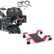 Set: Satteltaschen Set WP8 für BMW R 1200 GS 04-12 mit Hecktasche und Kofferträger Bagtecs + Rangierhilfe 400 kg für BMW R 1200 GS / Adventure Rangierplatte Rot_1