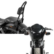 Set : Sissybar Dyna Low Rider 2006-2017 Craftride Fast Rider-M black + Headlight Fairing MG8 for Dyna Low Rider / S 99-17 Windshield smoke Craftride