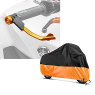 Set: Hebelschützer für KTM 690 SMC/ R X1 orange + Abdeckplane KTM 690 Enduro / R / SMC / R / Supermoto SM / R Craftride XL in schwarz-orange_1