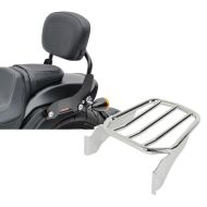 Set: Sissy Bar für Harley Davidson Fat Boy 07-17 CXS schwarz Craftride + Gepäckträger für Harley-Davidson Softail 06-17 chrom Craftride_1