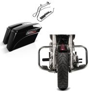 Set: Set mit Seitenkoffer und Kofferträger CR für Harley Fat Boy 90-17 LB Craftride + Sturzbügel für Harley Davidson Fat Boy 00-17 Craftride ST2 chrom_1