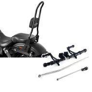 Set: Sissybar Harley Davidson Dyna Street Bob 06-08 Craftride Fast Rider-XL schwarz + Vorverlegte Fußrastenanlage für Harley Dyna Street Bob 06-17 Craftride schwarz_1