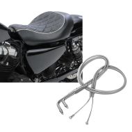 Set: Solo Sitz für Harley Sportster Forty-Eight 48 10-20 Craftride SR4 Sitzbank + Gaszug für Harley Sportster Forty-Eight 48 10-14 Edelstahl Ummantelung Craftride_1