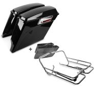 Set: Seitenkoffer Stretched für Harley Electra Glide Standard 96-10 Innenverkleidung BC Craftride + Kofferträger Twin Rail für Harley Touring 97-08 mit Schutzbügel Craftride_1