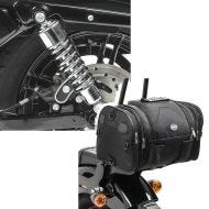 Set: Stoßdämpfer 10,5 Zoll Harley Sportster 883 86-10 Federbeine von Craftride chrom + Hecktasche für Harley Sportster 883 / Custom Gepäckrolle Craftride RB1 24-30Ltr_1