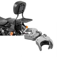 Set: Sissybar Harley Sportster 883 Iron (XL 883 N) 09-20 Craftride Fast Driver-S inkl. Gepäckträger schwarz + Windschild Klammern 39mm für Harley Davidson Sportster 883 Iron 09-20 chrom Craftride_1