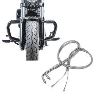 Set: Sturzbügel Mustache II für Harley Davidson Sportster Forty-Eight 48 10-20 Schutzbügel schwarz Craftride + Gaszug für Harley Sportster Forty-Eight 48 10-14 Edelstahl Ummantelung Craftride_1