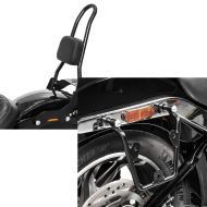 Set: Sissybar Harley Softail Slim 18-21 Craftride Fast Rider-L inkl. Gepäckträger schwarz + Satteltaschenhalter für Harley Davidson Softail 18-21 Abstandshalter re-li Craftride_1