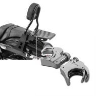 Set: Sissybar Harley Davidson Dyna Fat Bob 10-17 Craftride Fast Driver-M inkl. Gepäckträger schwarz + Windschild Klammern 49mm Harley Davidson Dyna Fat Bob 08-17 Windschutzscheiben chrom Craftride_1