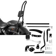 Set: Sissybar Harley Davidson Dyna Street Bob 06-08 Craftride Fast Rider-XL schwarz + Vorverlegte Fussrastenanlage für Harley Dyna Modelle 06-17 Craftride RR1_1