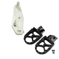 Set: Adapterplatte für ConStands Power für KTM 690 Enduro/ R 08-16 + MX Fußrasten für KTM 690 Enduro/ R / SMC/ R Xdure FF5 schwarz_1