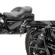 Set: Doppel Sitzbank für Harley Sportster 1200 Custom 04-20 VM2 Sitz Craftride + Satteltaschenhalter für Harley Sportster 1200 Custom 16-20 rechts Craftride_1