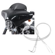 Set: Batwing Verkleidung BD8 für Harley Davidson Road King / Classic Craftride + Gaszug für Harley Road King 96-07 Edelstahl/Nylon 130cm Craftride_1