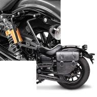 Set: Satteltaschenhalter für Yamaha XV 950 / R 14-20 links Satteltaschen Abstandshalter Craftride + Satteltasche Yamaha XV 950 / R / Racer Texas Craftride 10Ltr links in schwarz_1