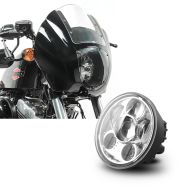 Set: Lampenmaske für Harley Sportster 1200 Custom / Iron Lichtmaske Craftride Q1 klar + Hauptscheinwerfer LED 5,75 Zoll für Harley Sportster 1200 Custom 96-20 chrom von Craftride_1