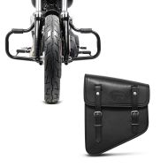 Set: Sturzbügel für Harley Davidson Dyna Fat Bob 08-17 Craftride Mustache schwarz + Satteltasche Harley Dyna Fat Bob Utah Craftride 11Ltr links in schwarz_1