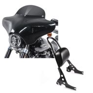 Set: Batwing Verkleidung BD8 für Harley Davidson Street 750 / 500 Craftride + Sissybar Harley Street 750 / 500 15-20 Craftride Fast Rider-M schwarz_1