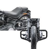 Set: Sitzbank für Harley Softail Street Bob 18-21 Craftride BDL1 Doppelsitzbank + Motorrad Sturzbügel Craftride Mustache II für Harley Davidson Softail 18-21 in schwarz_1