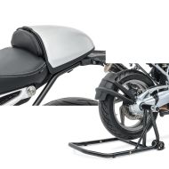 Set: Soziusabdeckung für BMW R NineT 14-21 Höckerabdeckung Zaddox in silber + Einarmständer BMW R NineT 14-21 Montageständer ConStands Single-Classic schwarz_1