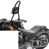 Set: Sissybar Harley Davidson Softail 18-21 Craftride Fast Rider-M inkl. Gepäckträger schwarz + Sitzbank für Harley Softail Street Bob 18-21 Craftride BDL1 Doppelsitzbank_1