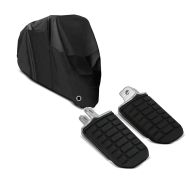 Set: Abdeckplane Honda Gold Wing 1500 / 1800 Craftride XXXXL in schwarz + Fahrer Fussrasten für Honda Goldwing GL 1800 01-16 Vorne Craftride_1