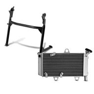 Set: Hauptständer Yamaha XT 660 R / X 04-16 Mittelständer ConStands in schwarz + Ölkühler für Yamaha XT 660 R X 04-14 Radiator Kühler Zaddox silber_1