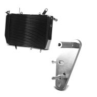 Set: Wasserkühler für Yamaha YZF-R6 08-16 Radiator Kühler + Adapterplatte für ConStands Power Yamaha YZF-R6 06-20_1