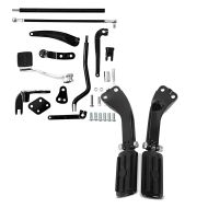 Set: Vorverlegte Fussrastenanlage für Harley Davidson Dyna Street Bob 06-17 Craftride RR1 + Sozius Fussrasten Set mit Halter für Harley Dyna Street Bob 06-17 BL1 schwarz Craftride_1