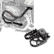 Set: Sturzbügel L für BMW R 1200 GS 04-12 Motoguard Schutzbügel + Fußrasten für BMW R 1200 GS Xdure FF6 Aluminium 57mm schwarz_1