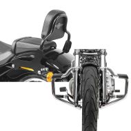Set: Sissy Bar für Harley Davidson Softail Low Rider / S 18-21 schwarz CSS Craftride + Sturzbügel Mustache für Harley Davidson Softail 18-21 Schutzbügel 32mm chrome Craftride_1