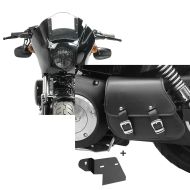 Set : Headlight Fairing MG8 for Dyna Street Bob 06-17 Windshield clear Craftride + Swing Arm Saddle Bag + support for Dyna Street Bob 06-17 Craftride