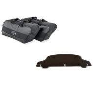 Set: Innentasche Seitenkoffer für Harley Street Glide 06-21 Craftride 19Ltr schwarz + Windschild 5" für Harley-Davidson Street Glide 14-21 dunkel getönt Craftride_1