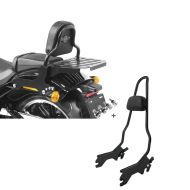Set: Sissy Bar mit Gepäckträger für Harley Softail Low Rider / S 18-21 schwarz CSS Craftride + Sissybar für Harley Softail Low Rider / S 18-21 Craftride XL mit Docking Kit schwarz_1