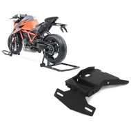 Set: Einarm Montageständer Set für BMW R NineT 14-21 Motorradständer hinten vorne Constands CLS + Kennzeichenhalter für BMW R NineT / Pure 14-21 Nummernschildhalter Zaddox NH1_1